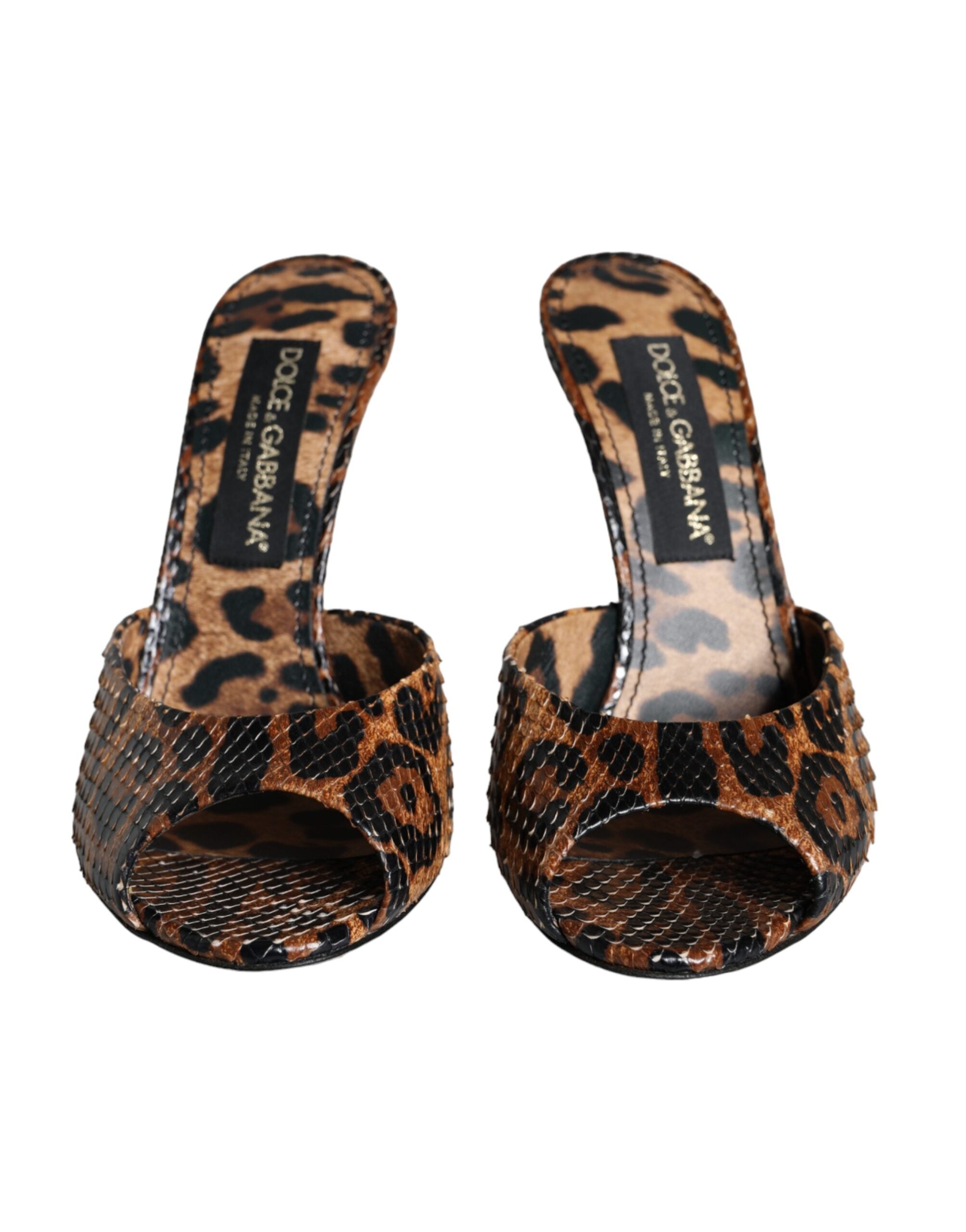 Dolce & Gabbana Bruin Leopaard Sandaal Hakken