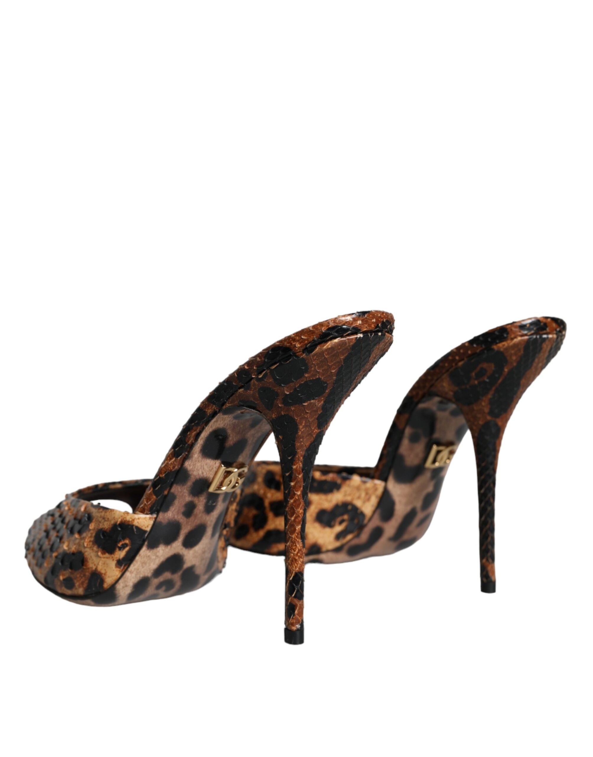 Dolce & Gabbana Bruin Leopaard Sandaal Hakken