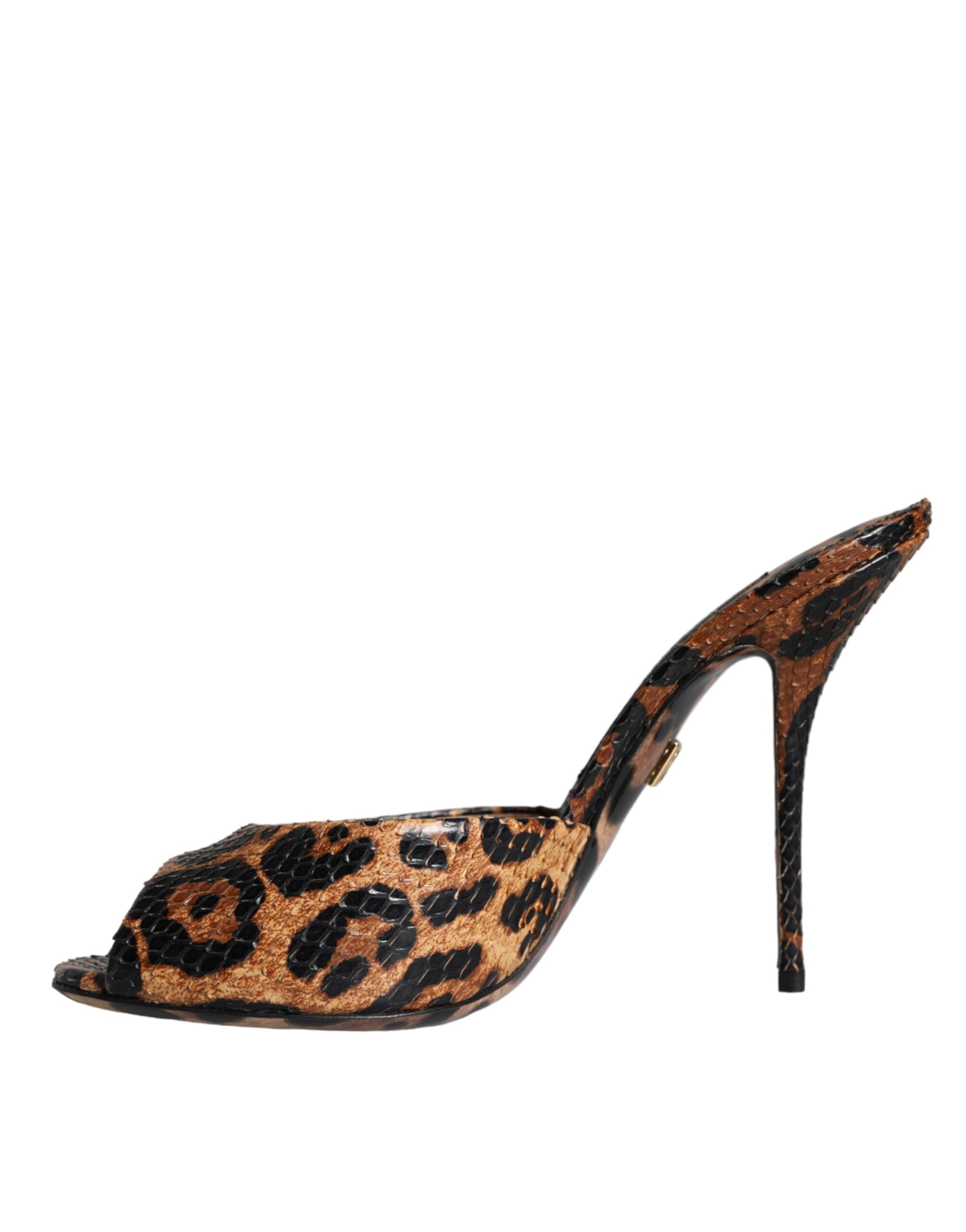 Dolce & Gabbana Bruin Leopaard Sandaal Hakken