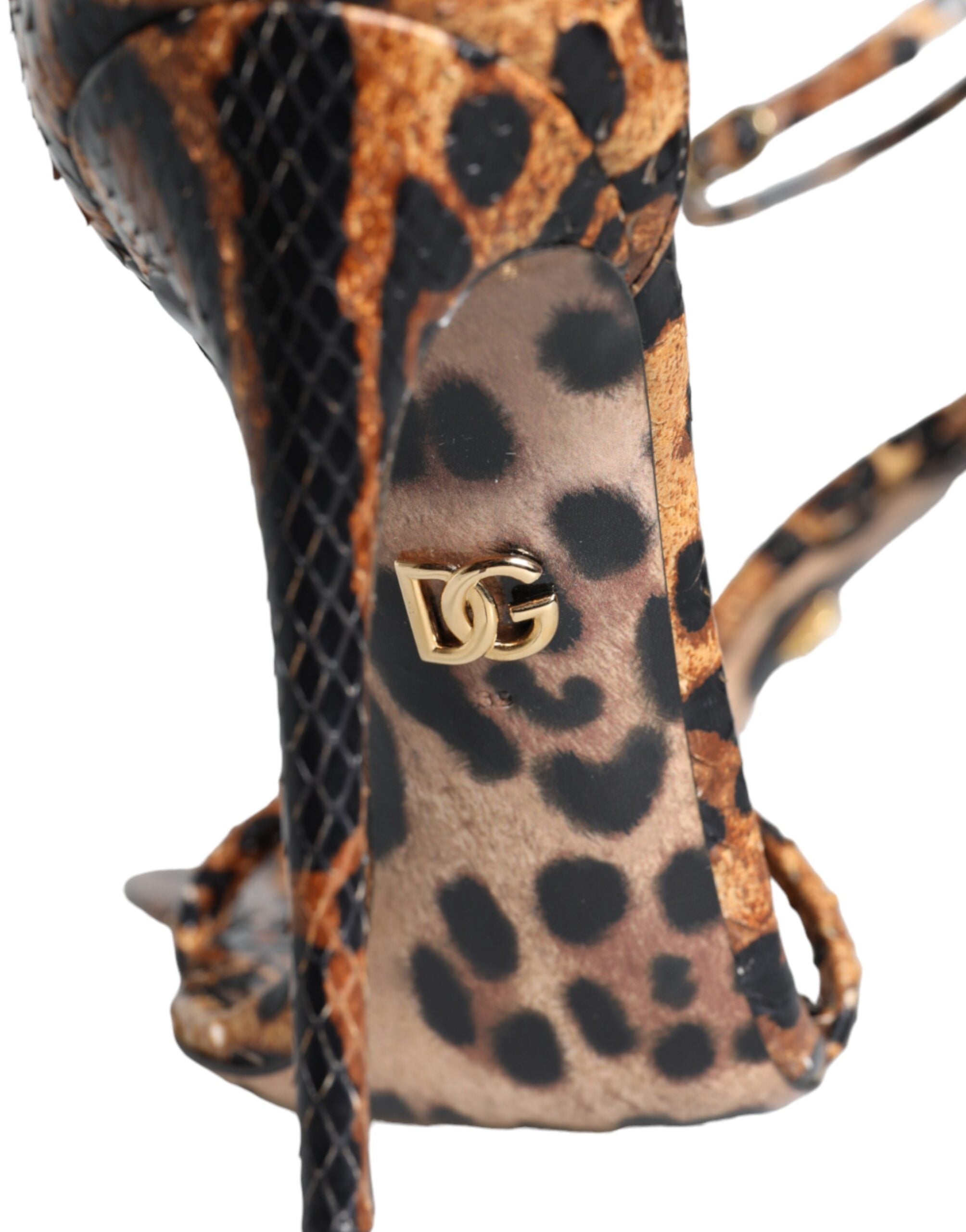 Dolce & Gabbana Bruin Leopaard Print Leren Sandaal Hakken