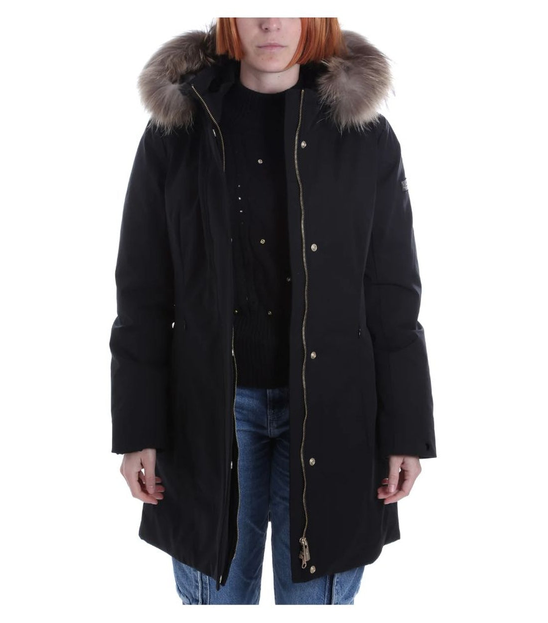 Yes Zee Zwarte Nylon Dames Parka