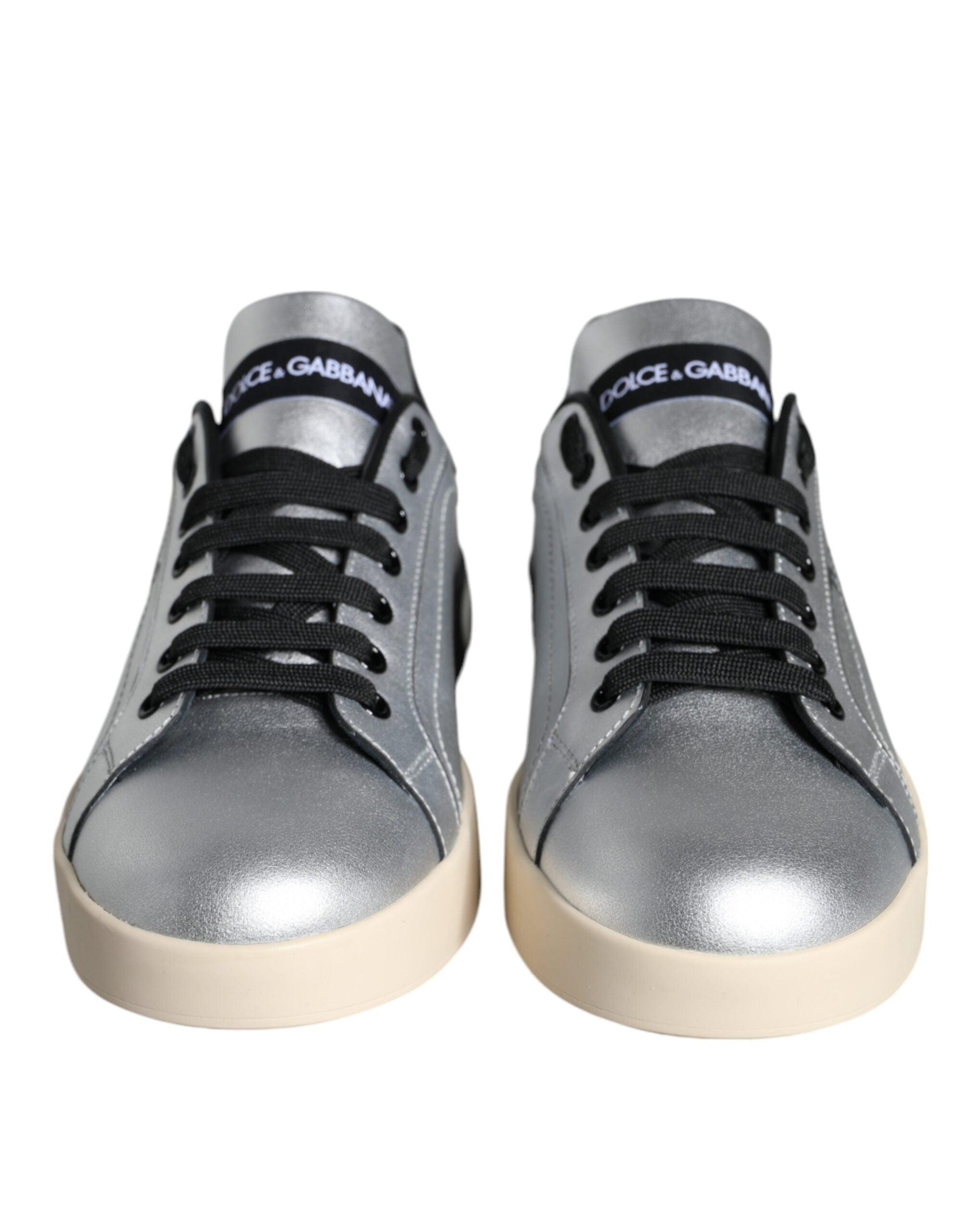 Dolce & Gabbana Zilver Portofino Kalfsleren Sneakers