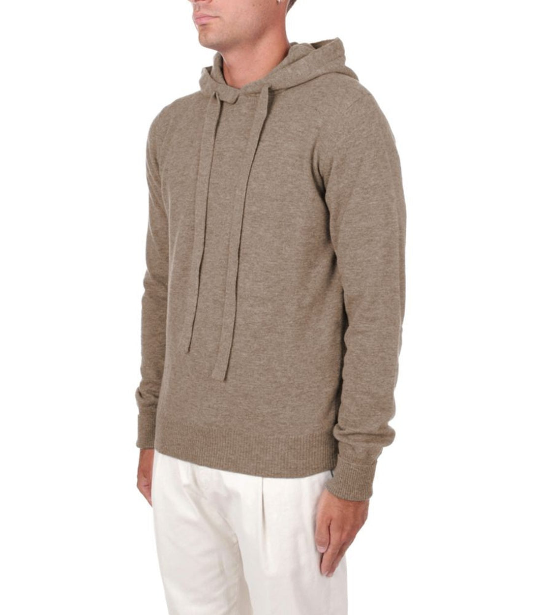 Alpha Studio Bruine Wol Vergine Hoodie met Trekkoord