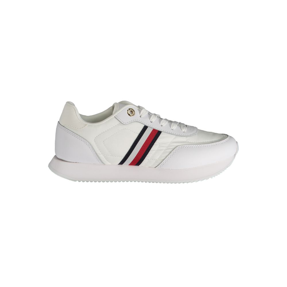 Tommy Hilfiger Wit Essential Runner Sneakers Met Strepen