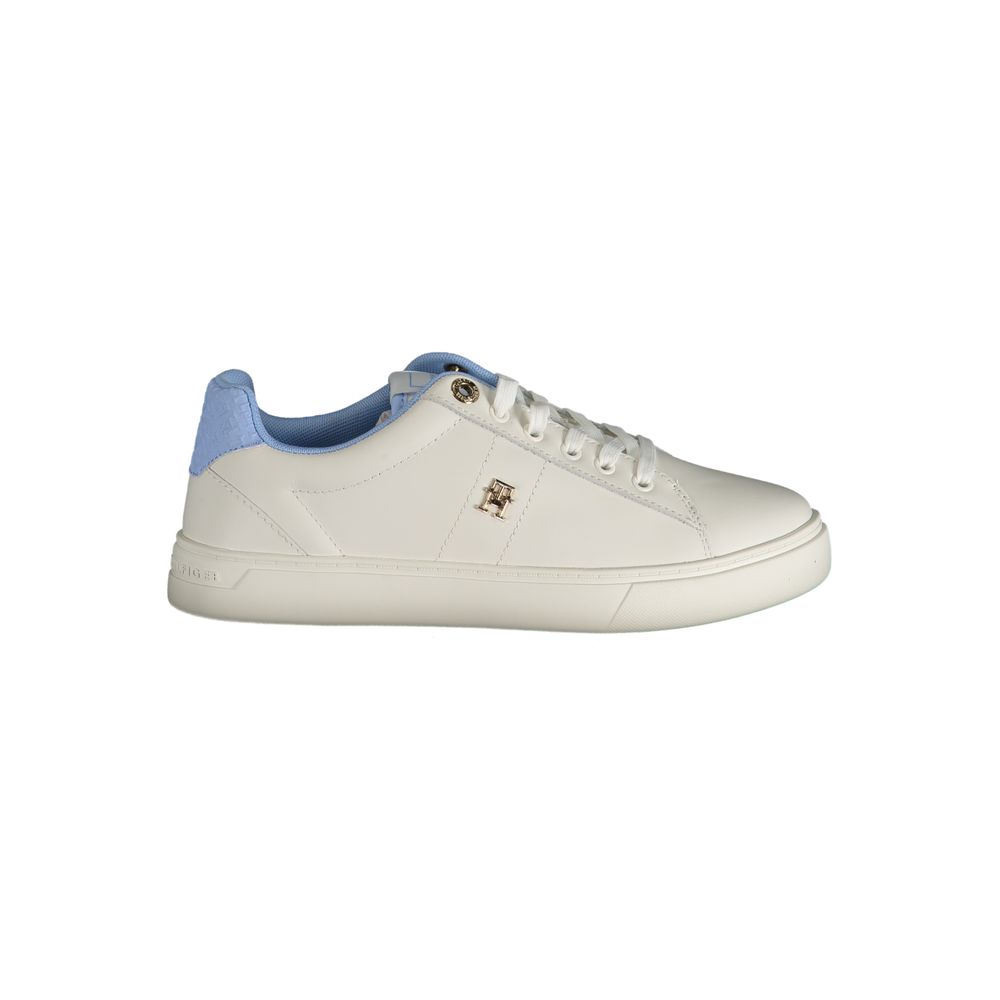 Tommy Hilfiger Lichtblauwe Polyester Sneaker Met Logo En Contrastdetails