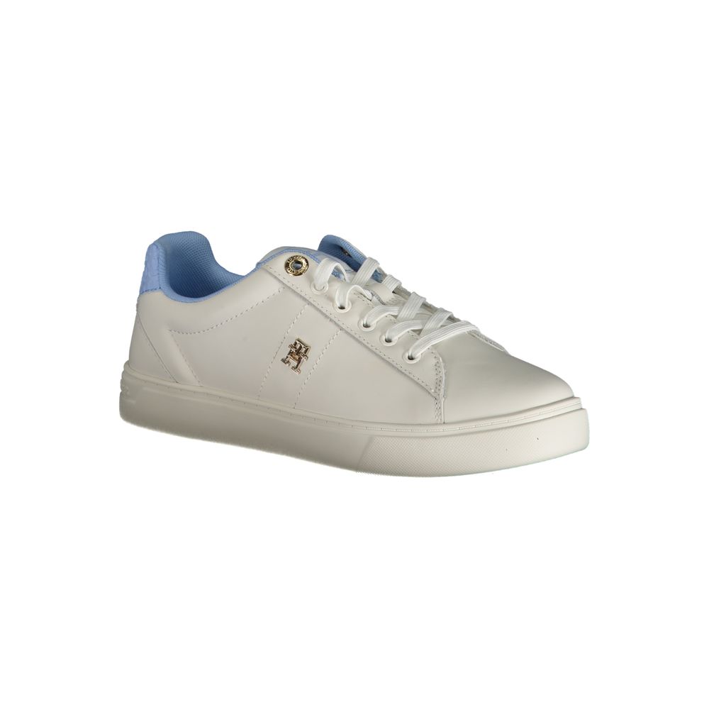 Tommy Hilfiger Lichtblauwe Polyester Sneaker Met Logo En Contrastdetails