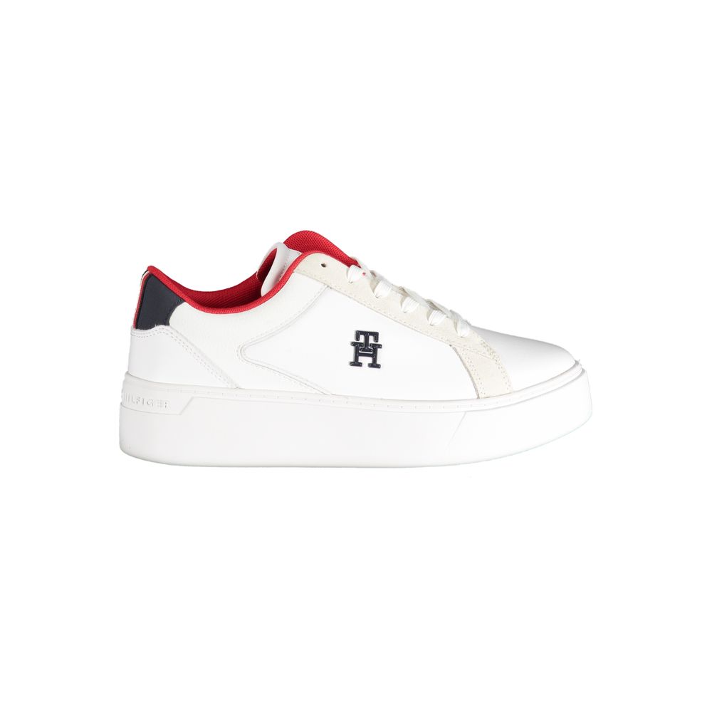 Tommy Hilfiger Witte Polyester Sneakers Met Contrasterende Details