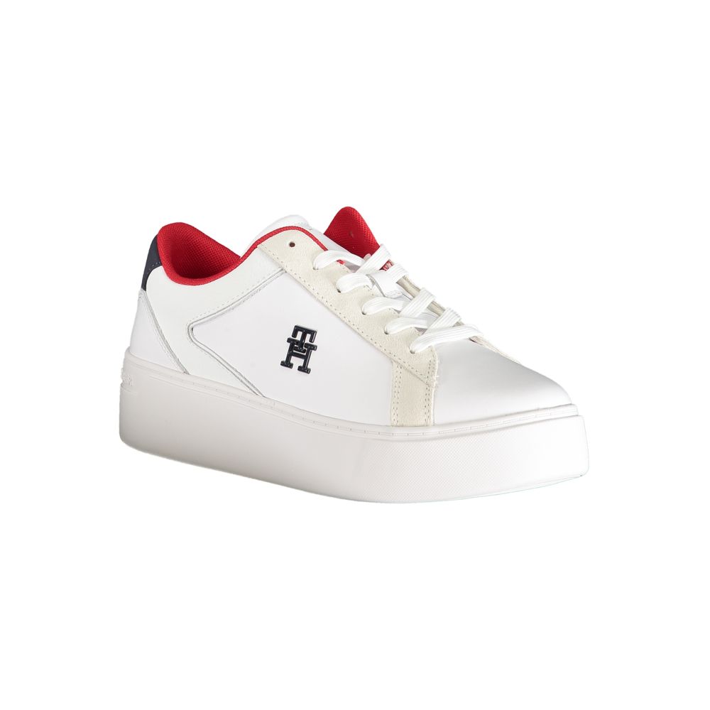 Tommy Hilfiger Witte Polyester Sneakers Met Contrasterende Details