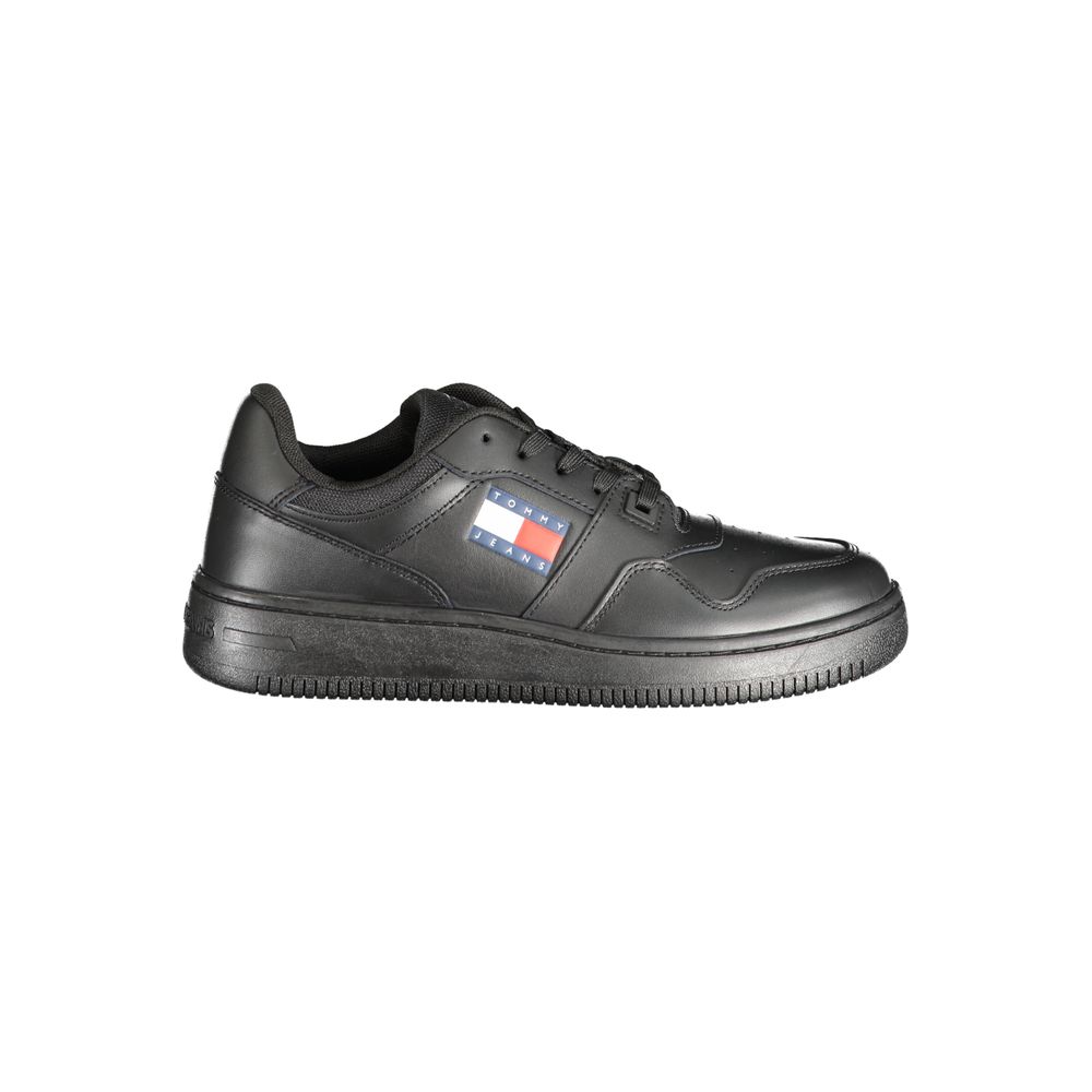 Tommy Hilfiger Zwarte Polyester Sneakers Met Contrastdetails