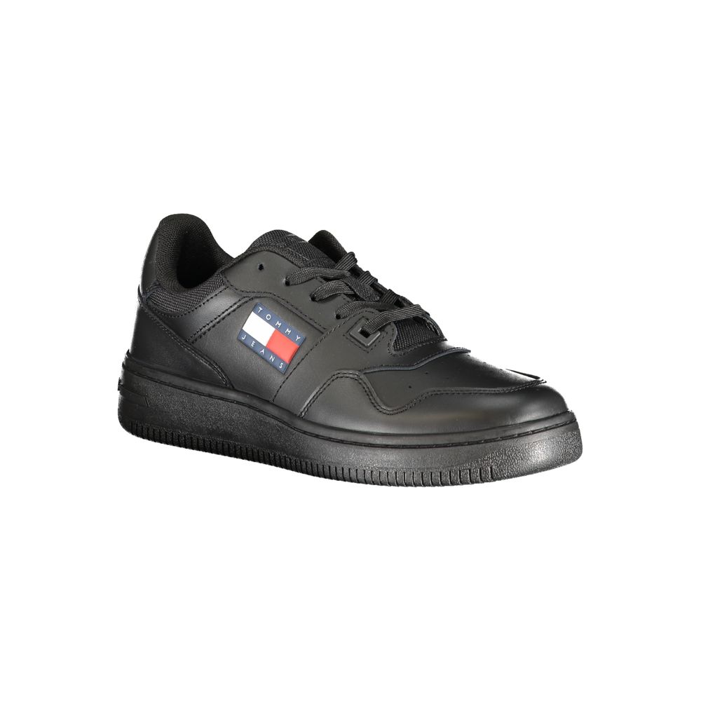 Tommy Hilfiger Zwarte Polyester Sneakers Met Contrastdetails