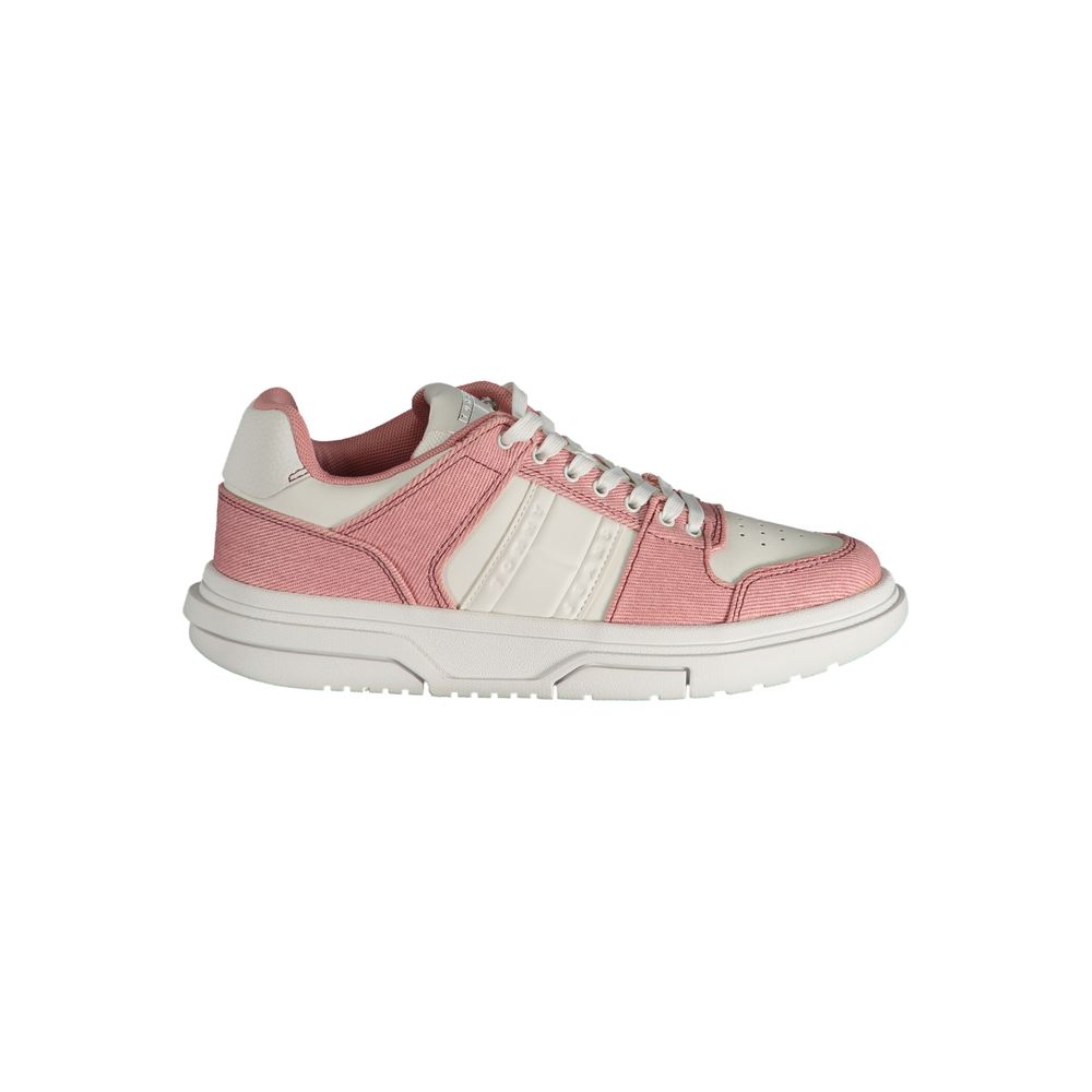 Tommy Hilfiger Roze Polyester Sneaker Met Veters En Logo