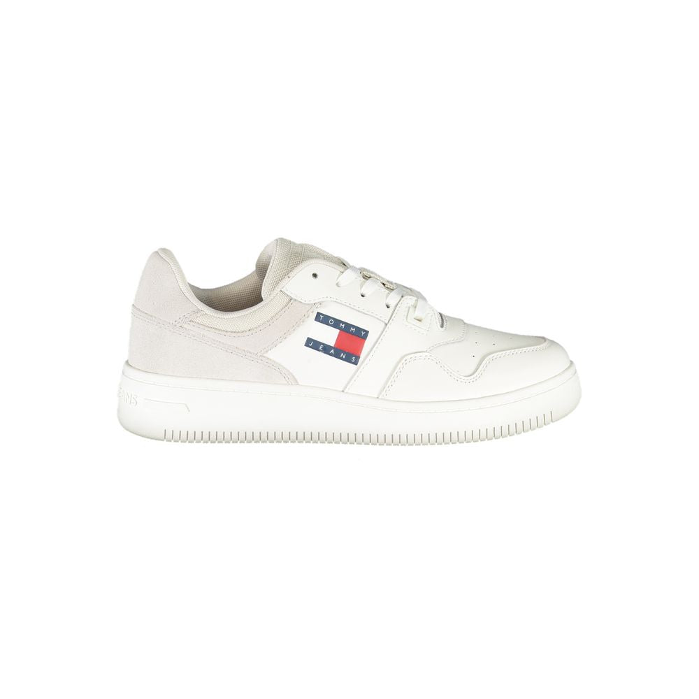 Tommy Hilfiger Witte Polyester Sneakers Met Contraste Details