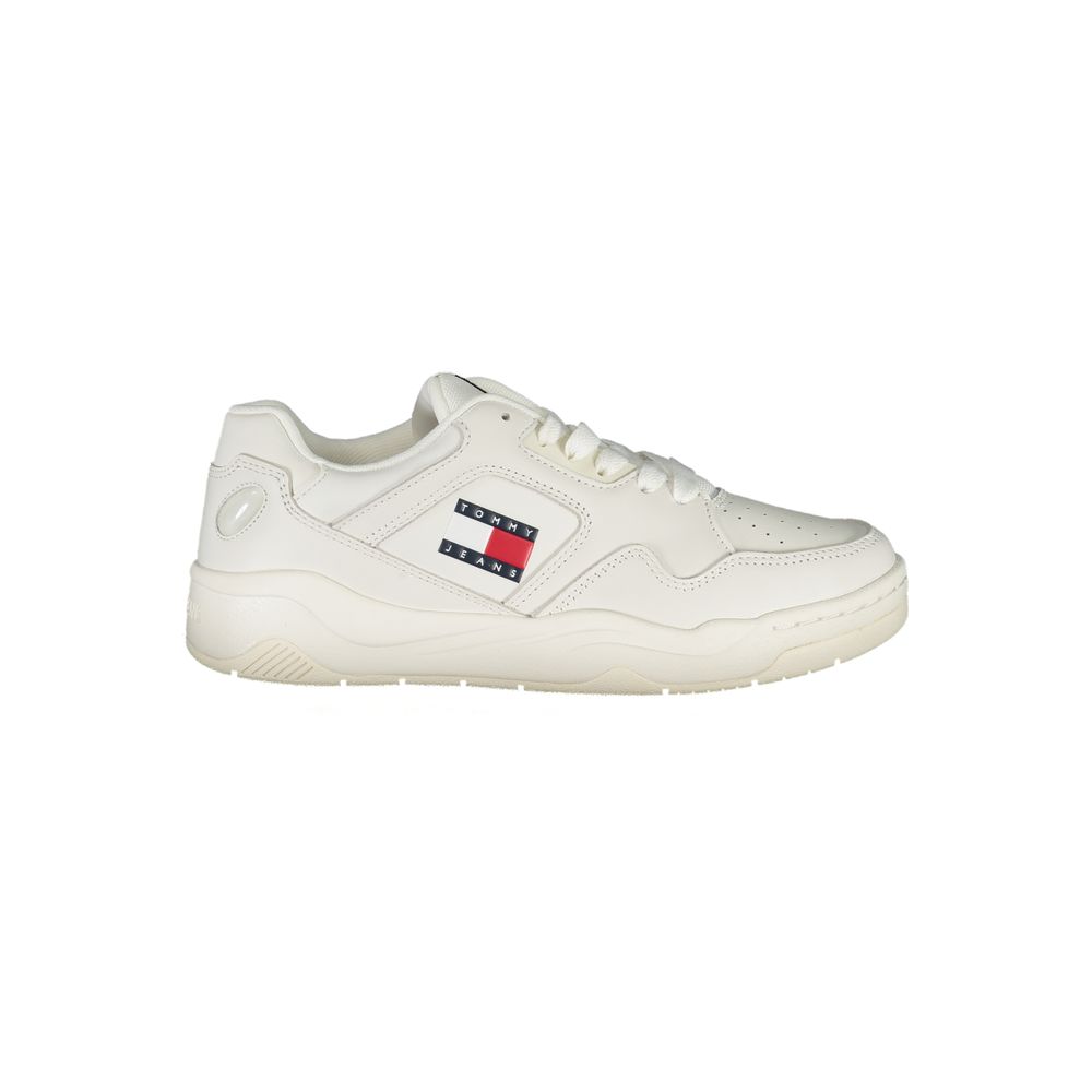 Tommy Hilfiger Witte Polyester Sneaker Met Contrastdetails