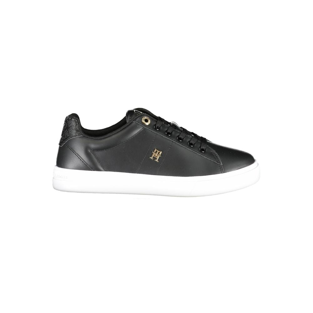 Tommy Hilfiger Zwarte Polyester Sneaker Met Veters En Logo