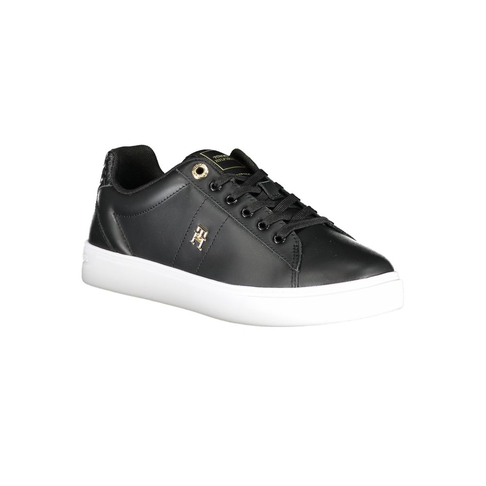 Tommy Hilfiger Zwarte Polyester Sneaker Met Veters En Logo