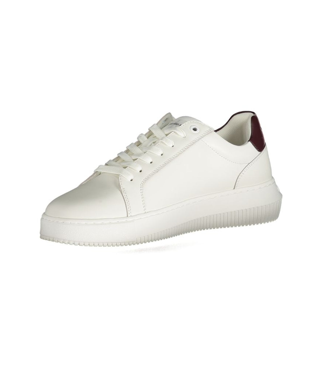 Witte Polyester Sneakers Met Veters, Print, Contrastdetails En Logo