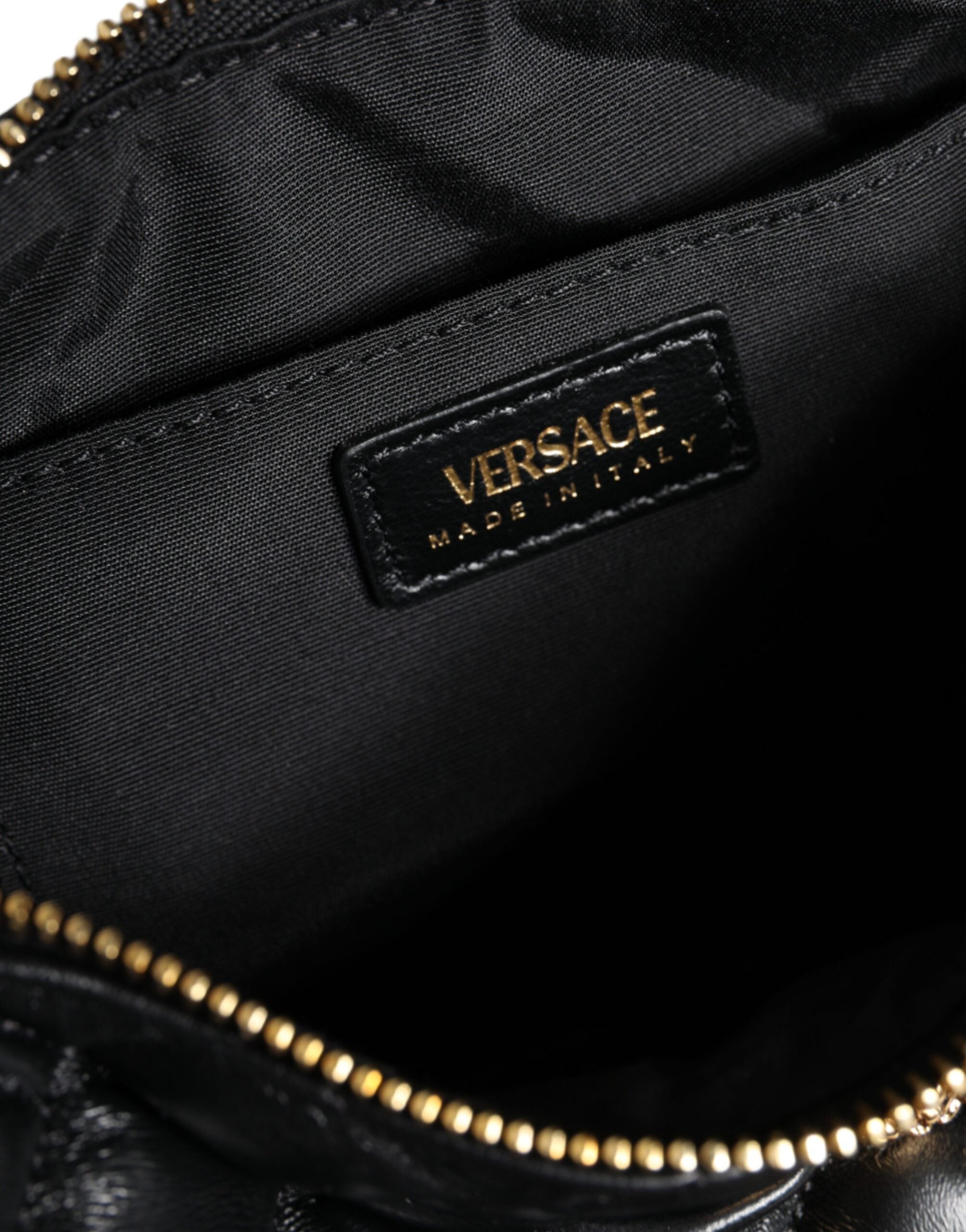 Versace Zwart Mini Lamsleren Schoudertas