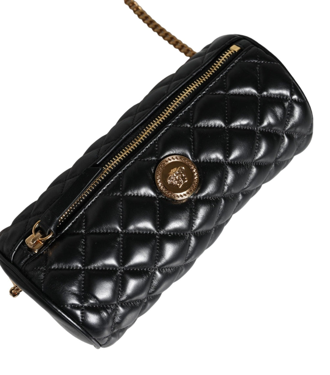 Versace Zwart Mini Lamsleren Schoudertas