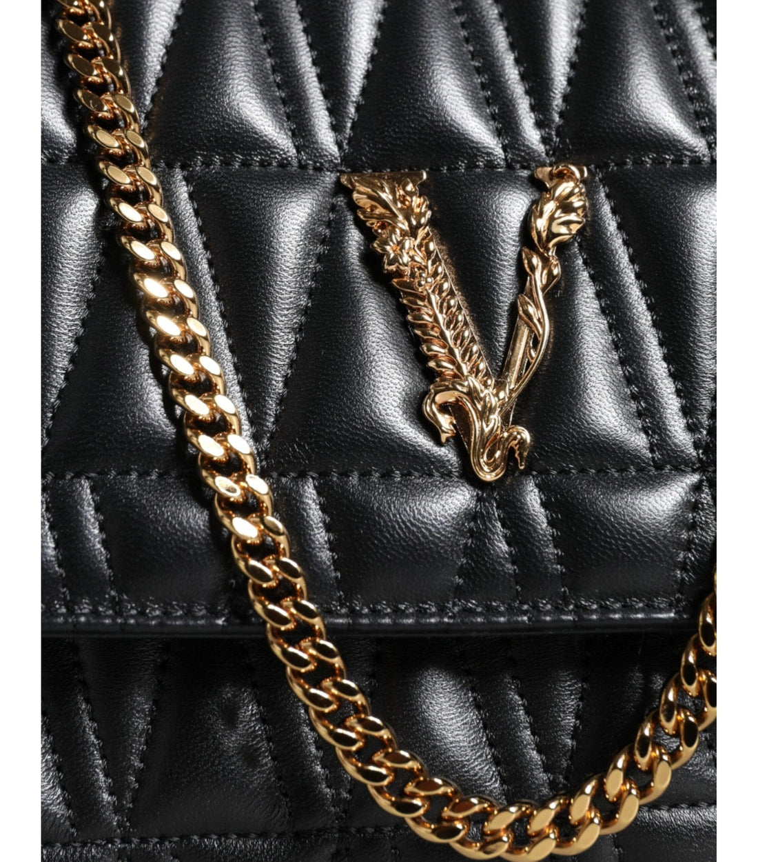 Versace Zwart Mini Leren Schoudertas