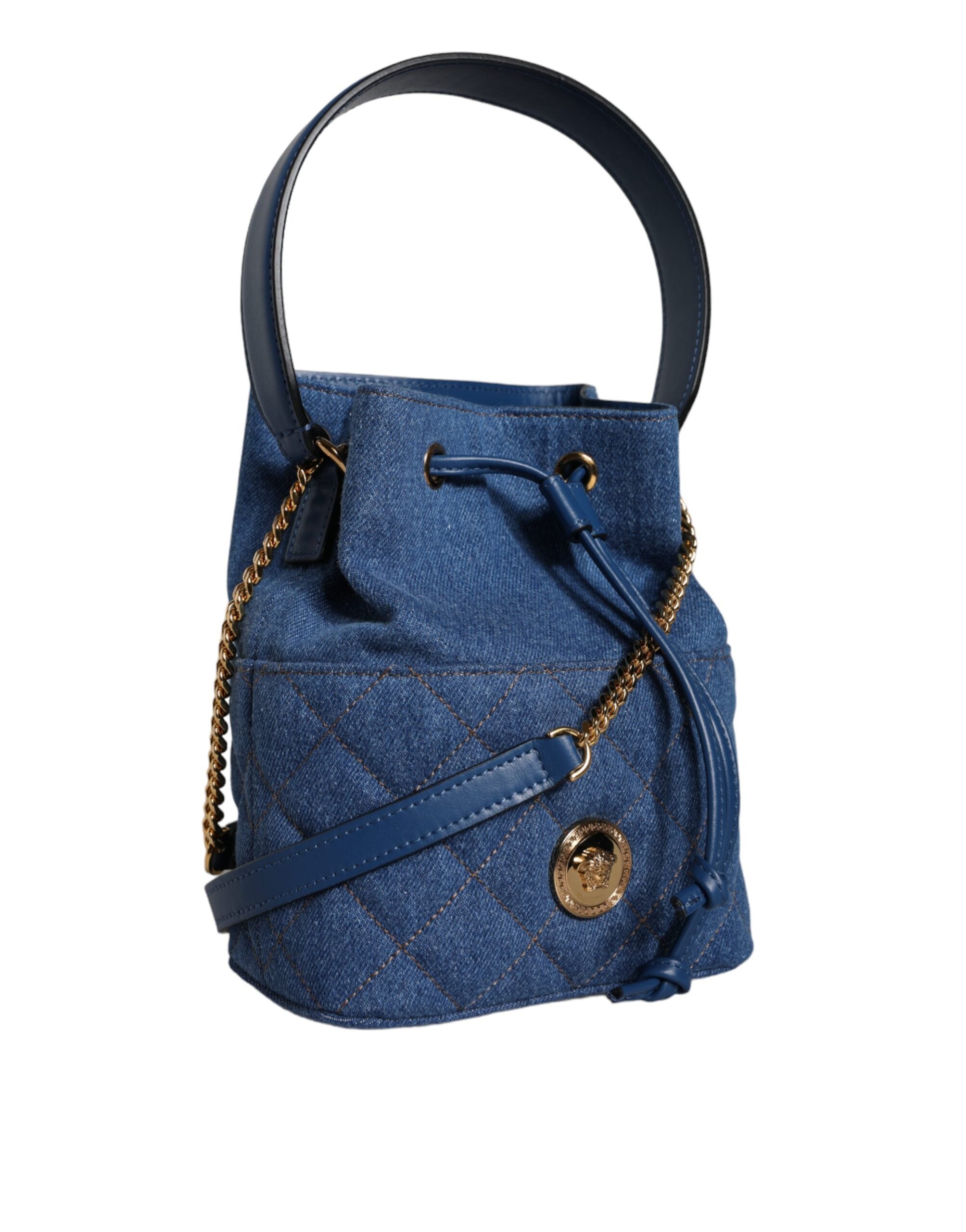 Versace Blauw Leren Schoudertas