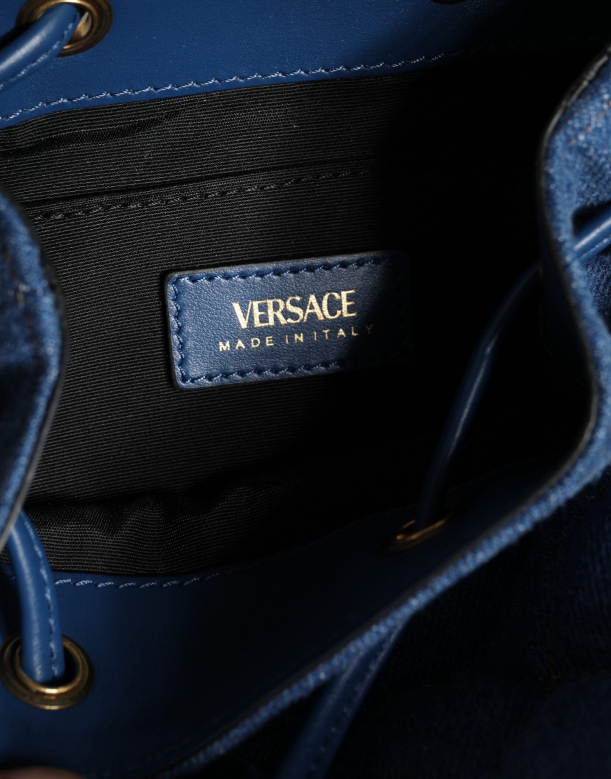 Versace Blauw Leren Schoudertas