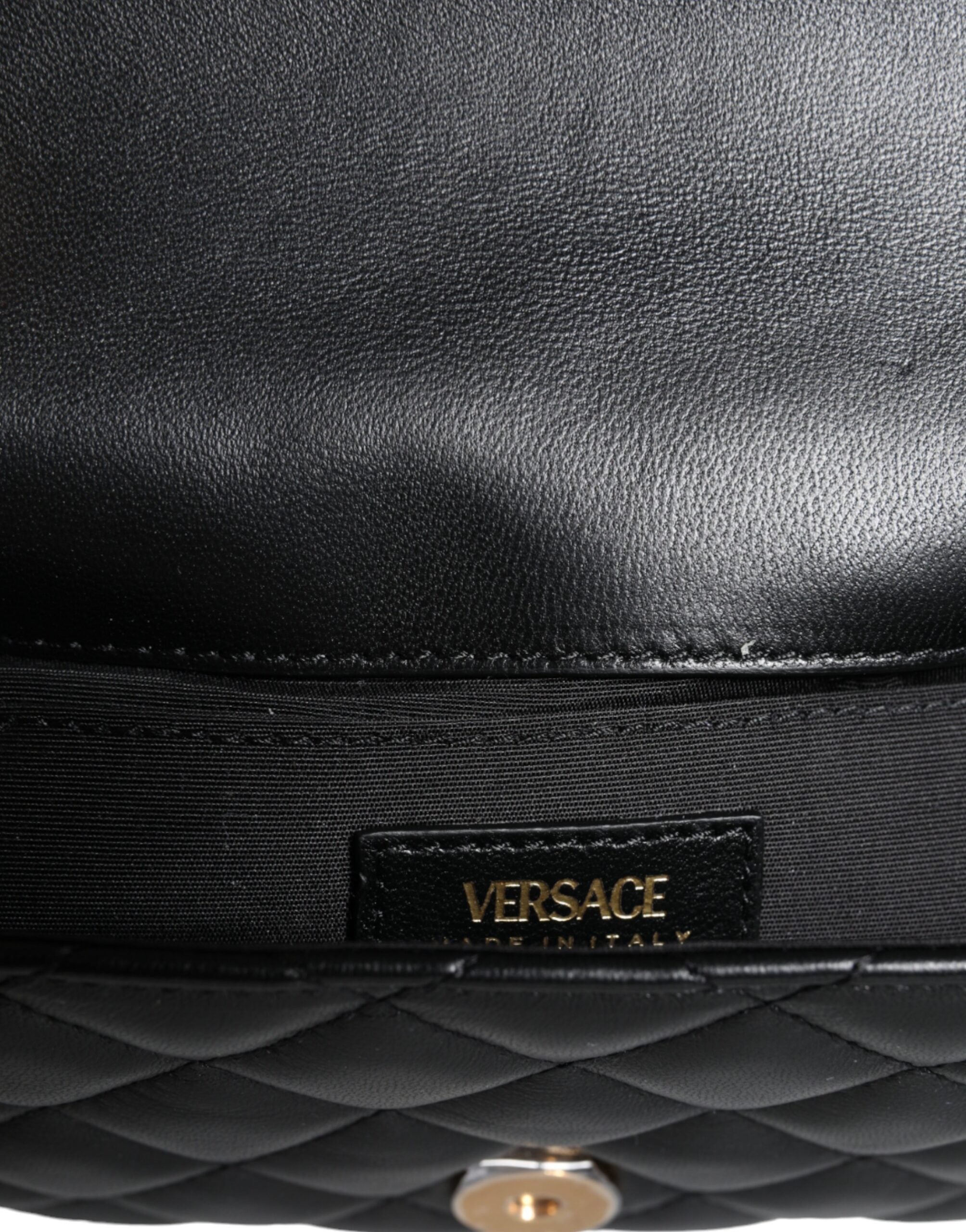 Versace Zwart Lamsleren Schoudertas