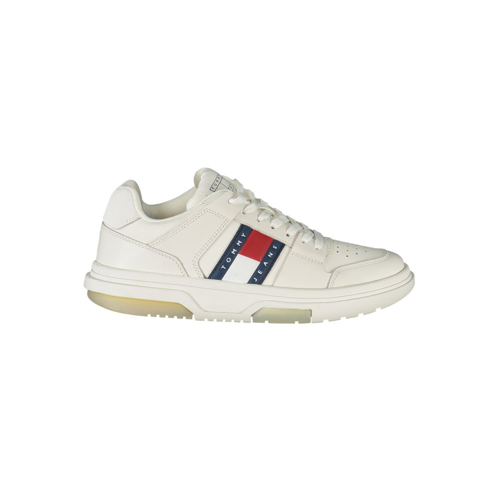 Tommy Hilfiger Witte Leren Dames Sneakers Voor Sportief Comfort