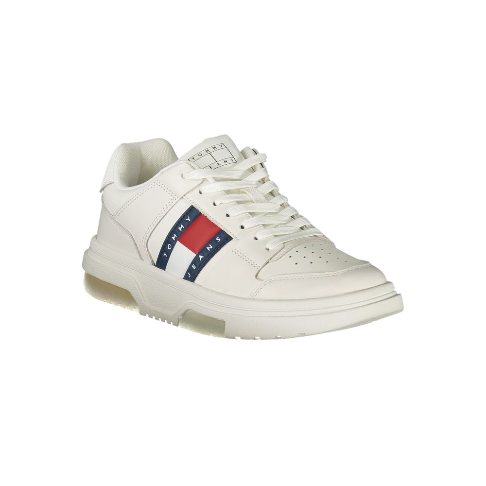 Tommy Hilfiger Witte Leren Dames Sneakers Voor Sportief Comfort