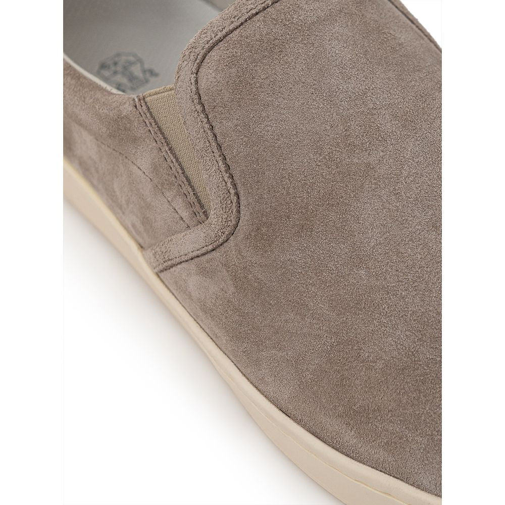 Brunello Cucinelli Grijs Leren Sneakers