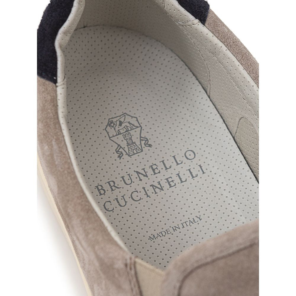 Brunello Cucinelli Grijs Leren Sneakers