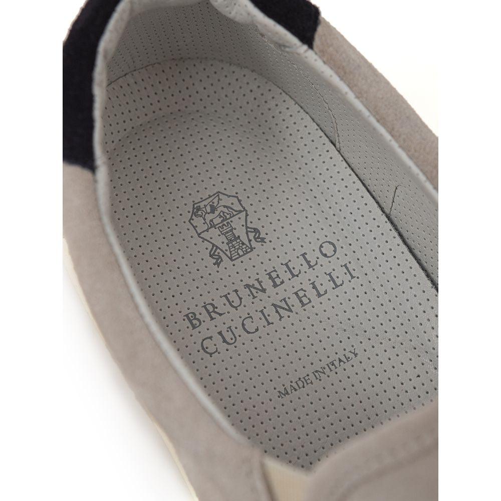 Brunello Cucinelli Grijs Leren Sneakers