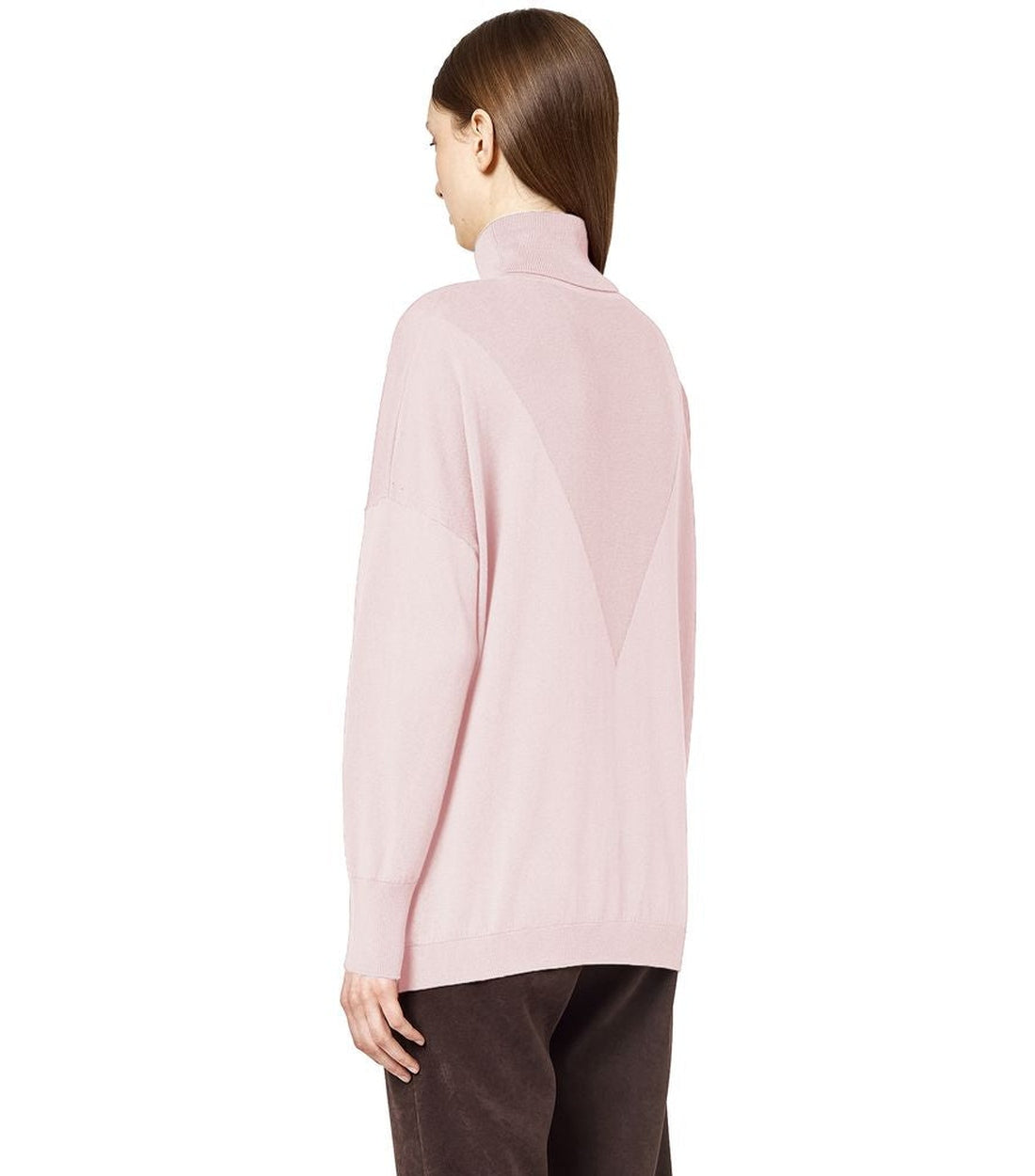 Alpha Studio Roze Zijde Turtleneck Trui