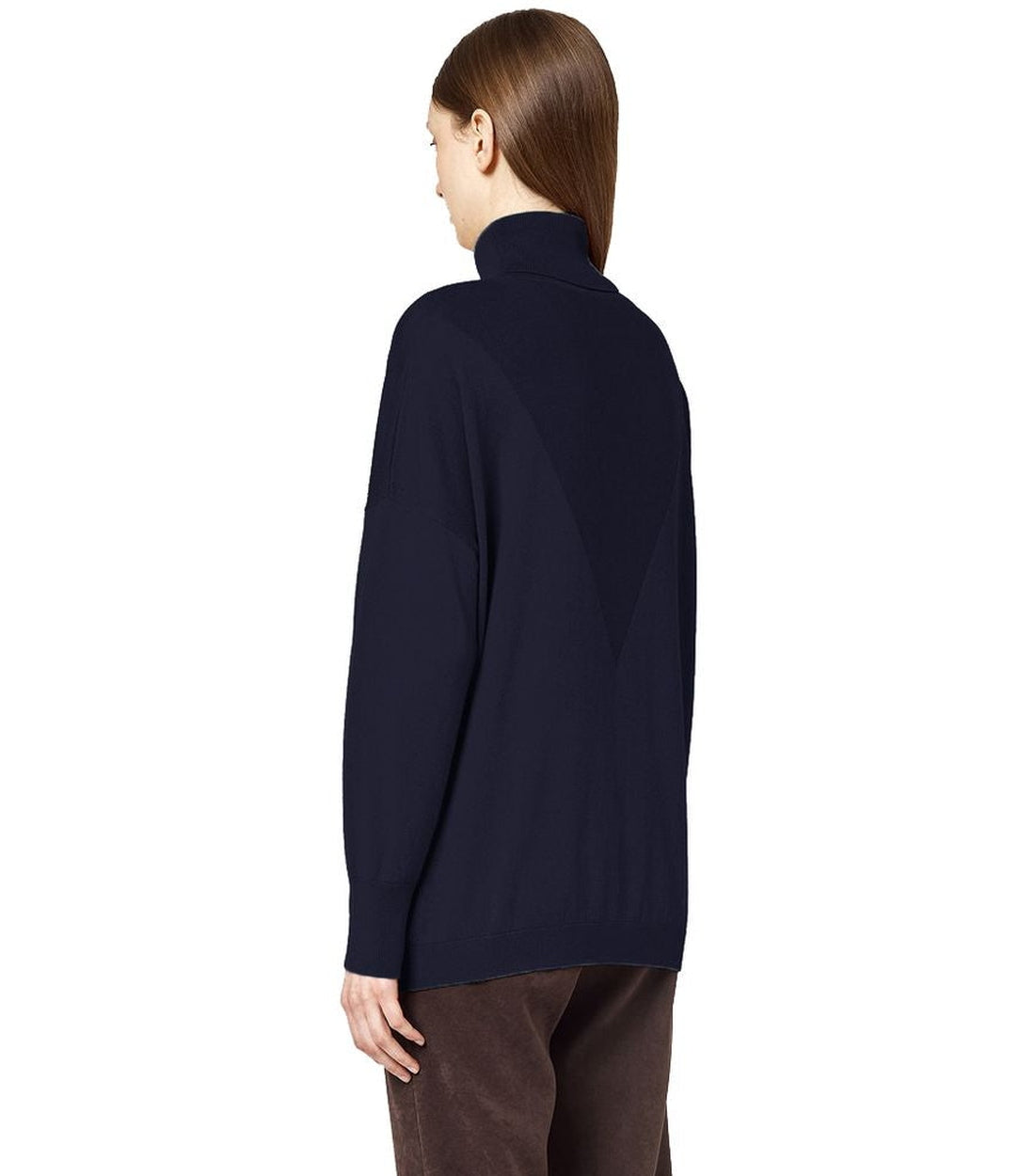 Alpha Studio Blauw Zijde Turtleneck Trui