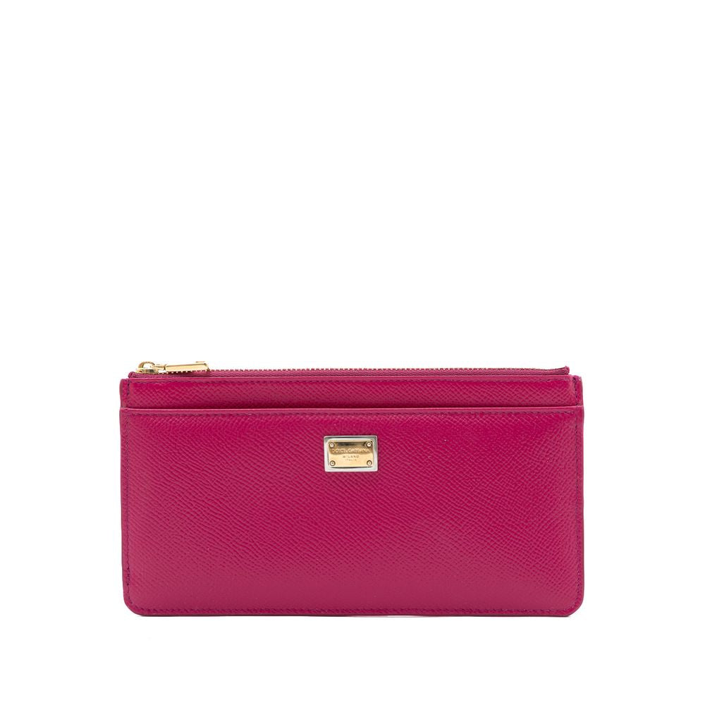 Dolce & Gabbana Fuchsia Leren Portemonnee