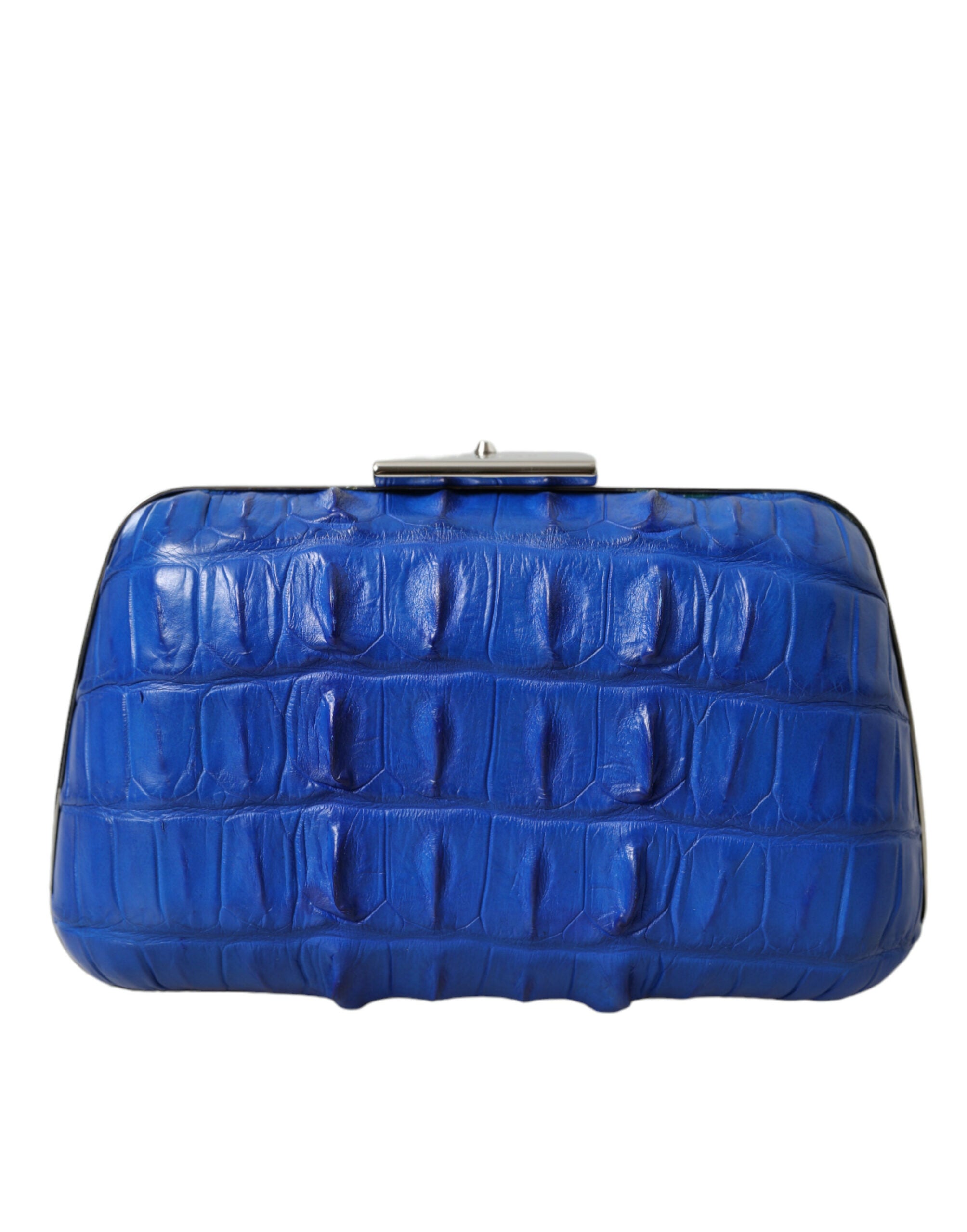 Balenciaga Blauw Clutch van Krokodillenleer