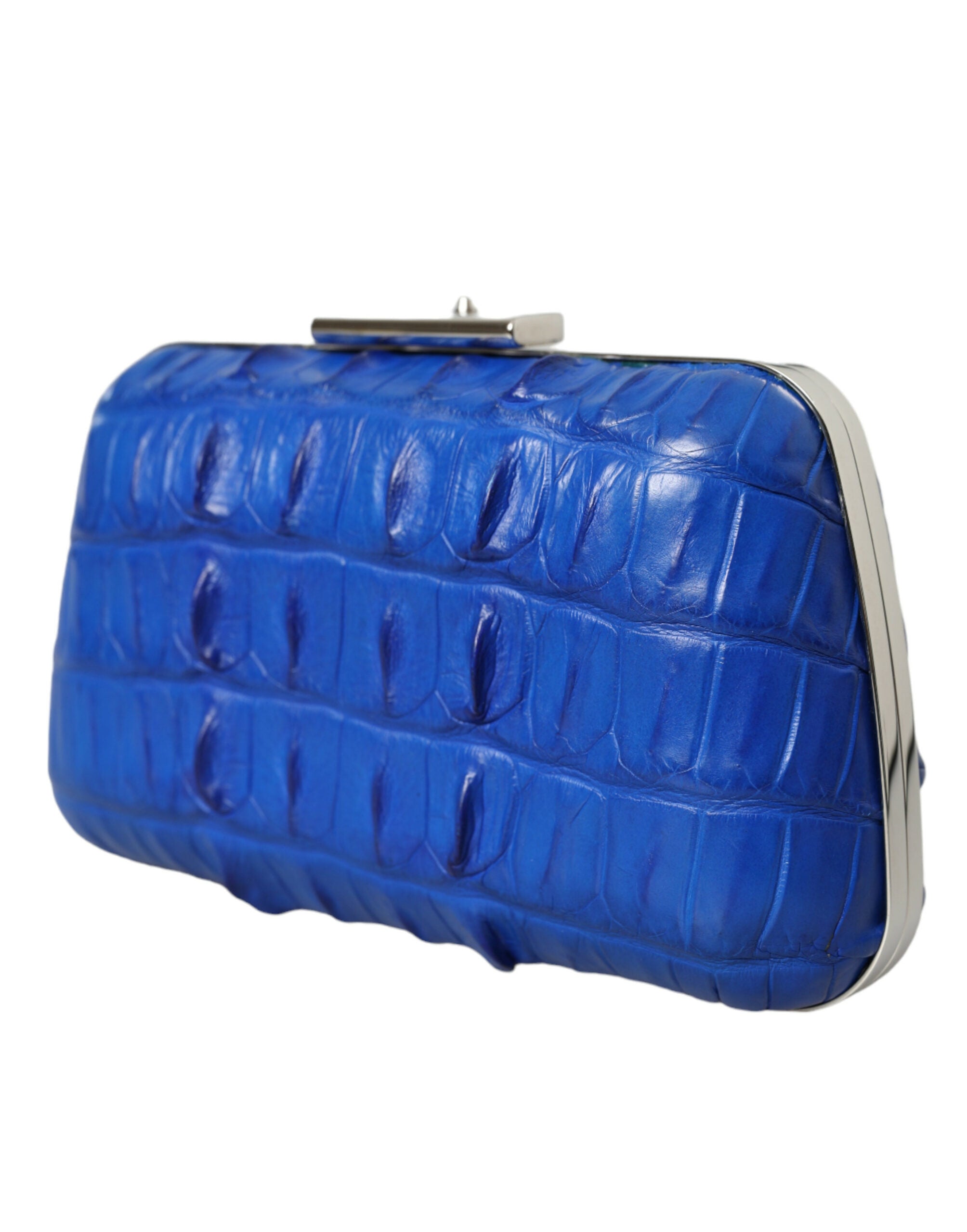 Balenciaga Blauw Clutch van Krokodillenleer