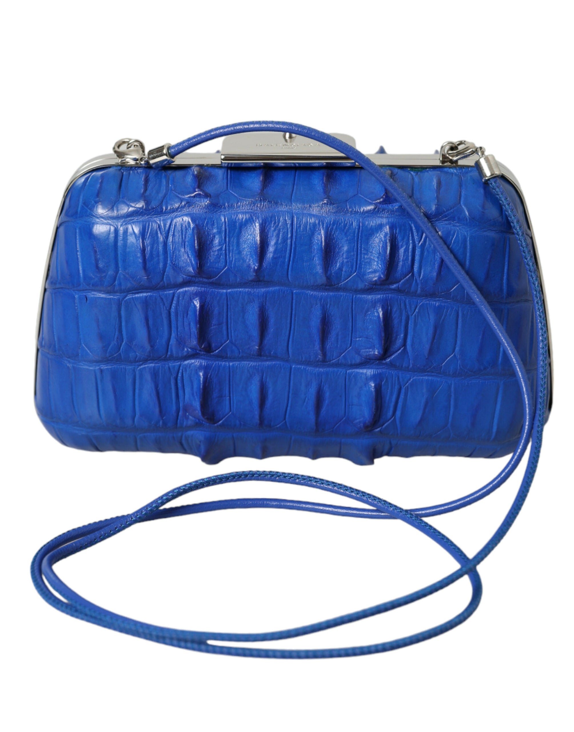 Balenciaga Blauw Clutch van Krokodillenleer