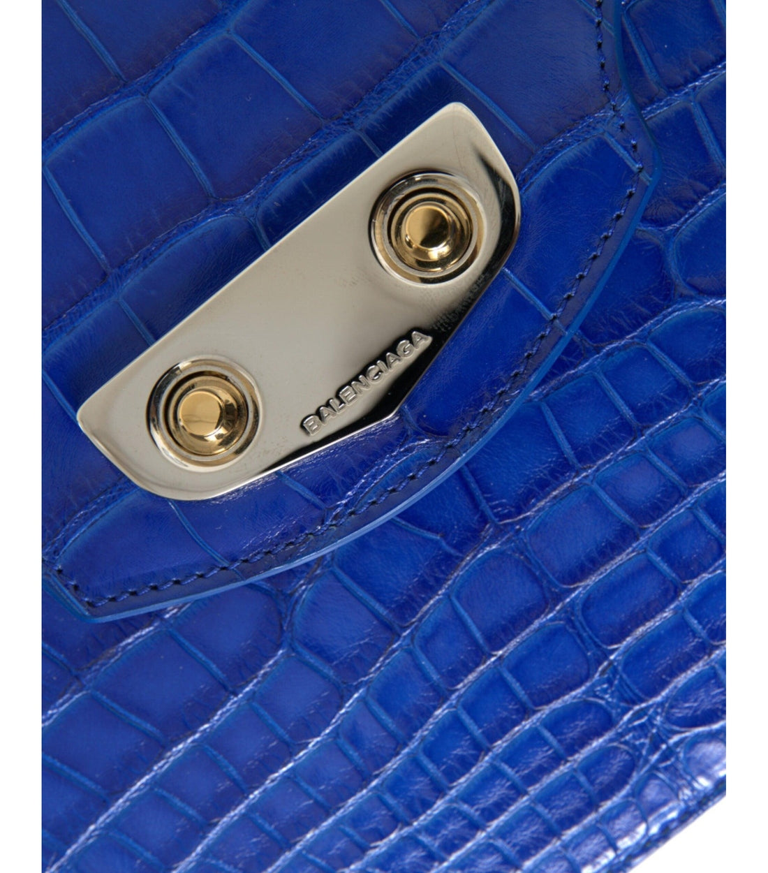 Balenciaga Luxe Blauw Schoudertas van Alligatorleer met Elegante Ketting