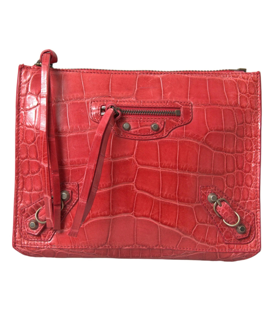 Balenciaga Rood Alligatorleer Clutch Tas