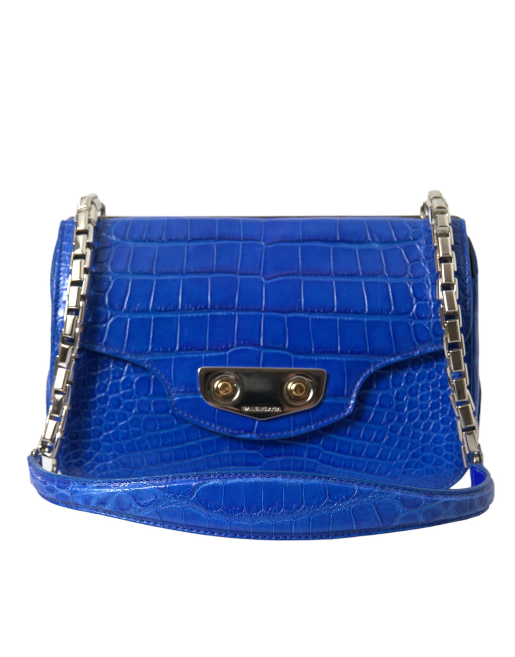 Balenciaga Mini Blauw Schoudertas van Alligatorleer