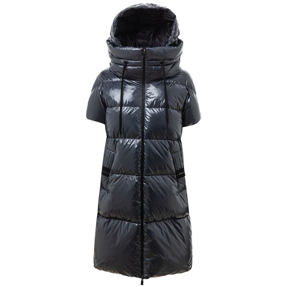 Herno Blauw Metallic Parka Jas