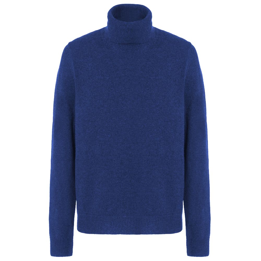 Malo Blauw Wollen Coltrui voor Mannen