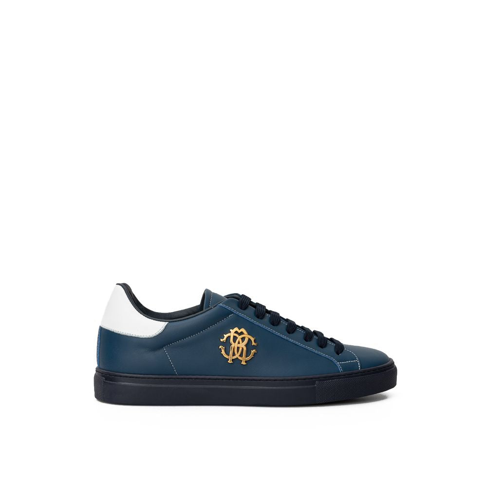 Roberto Cavalli Blauw Leren Sneakers