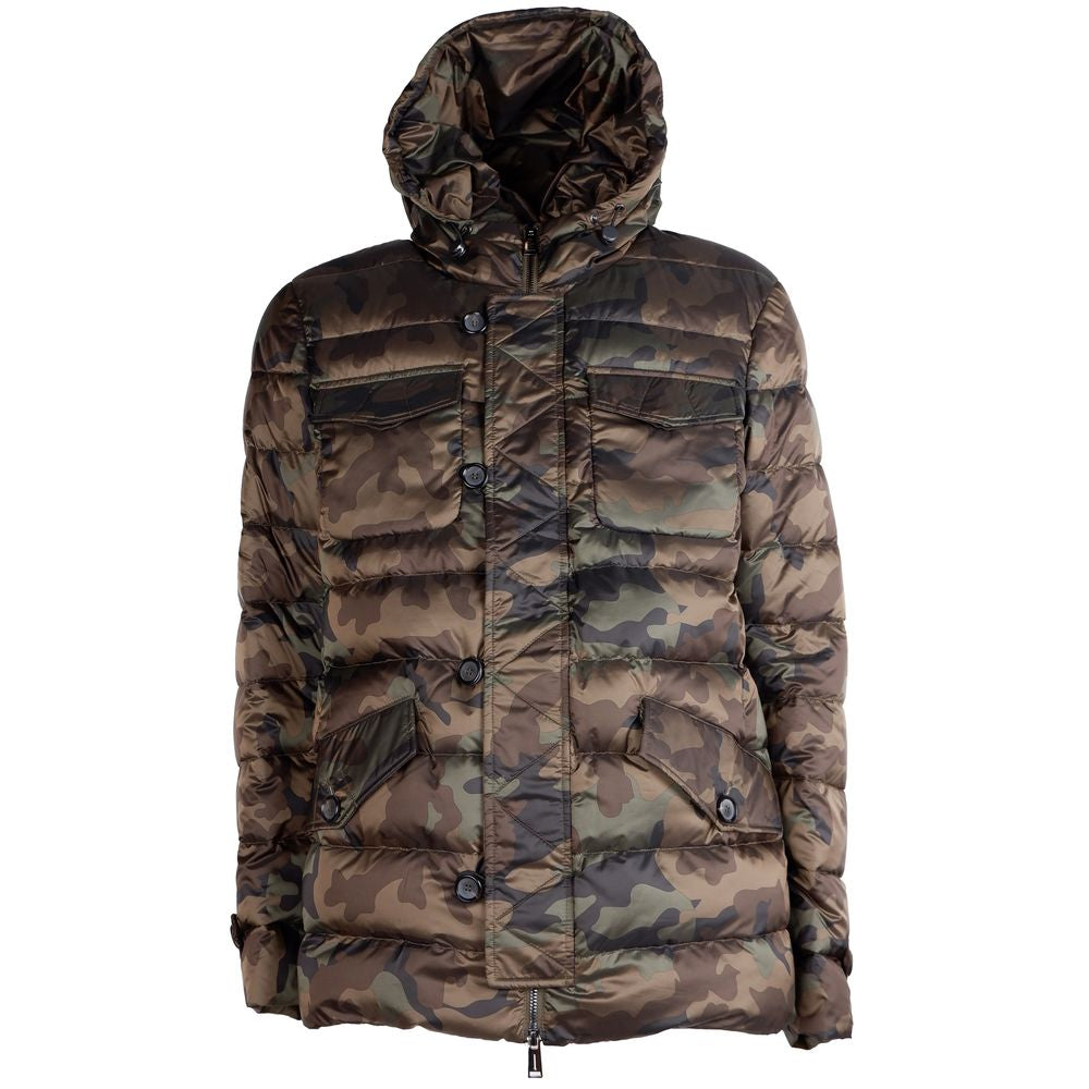 Add Korte Camouflage Nylon Jas met Donsvulling