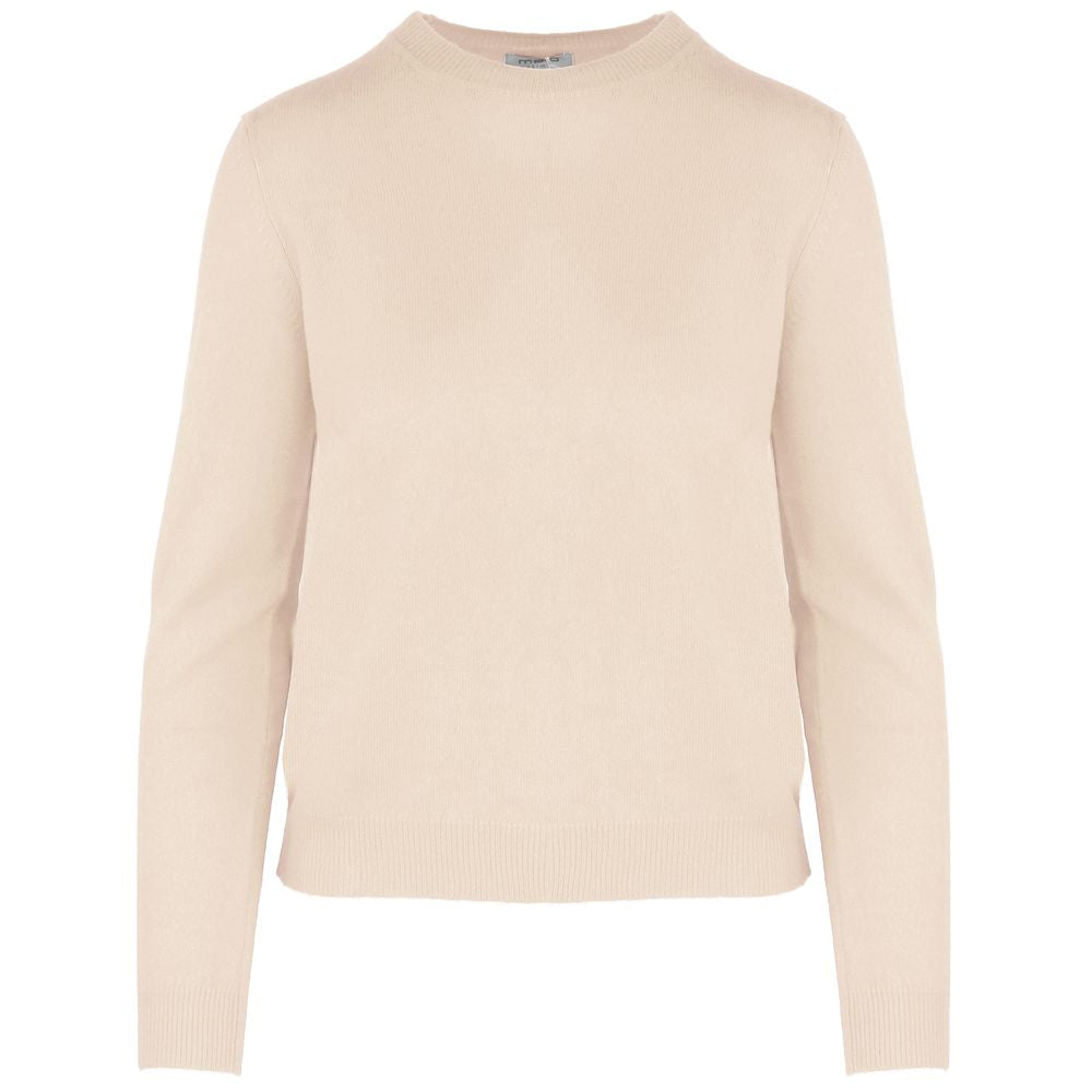 Malo Beige Dames Cashmere Trui met Ronde Hals