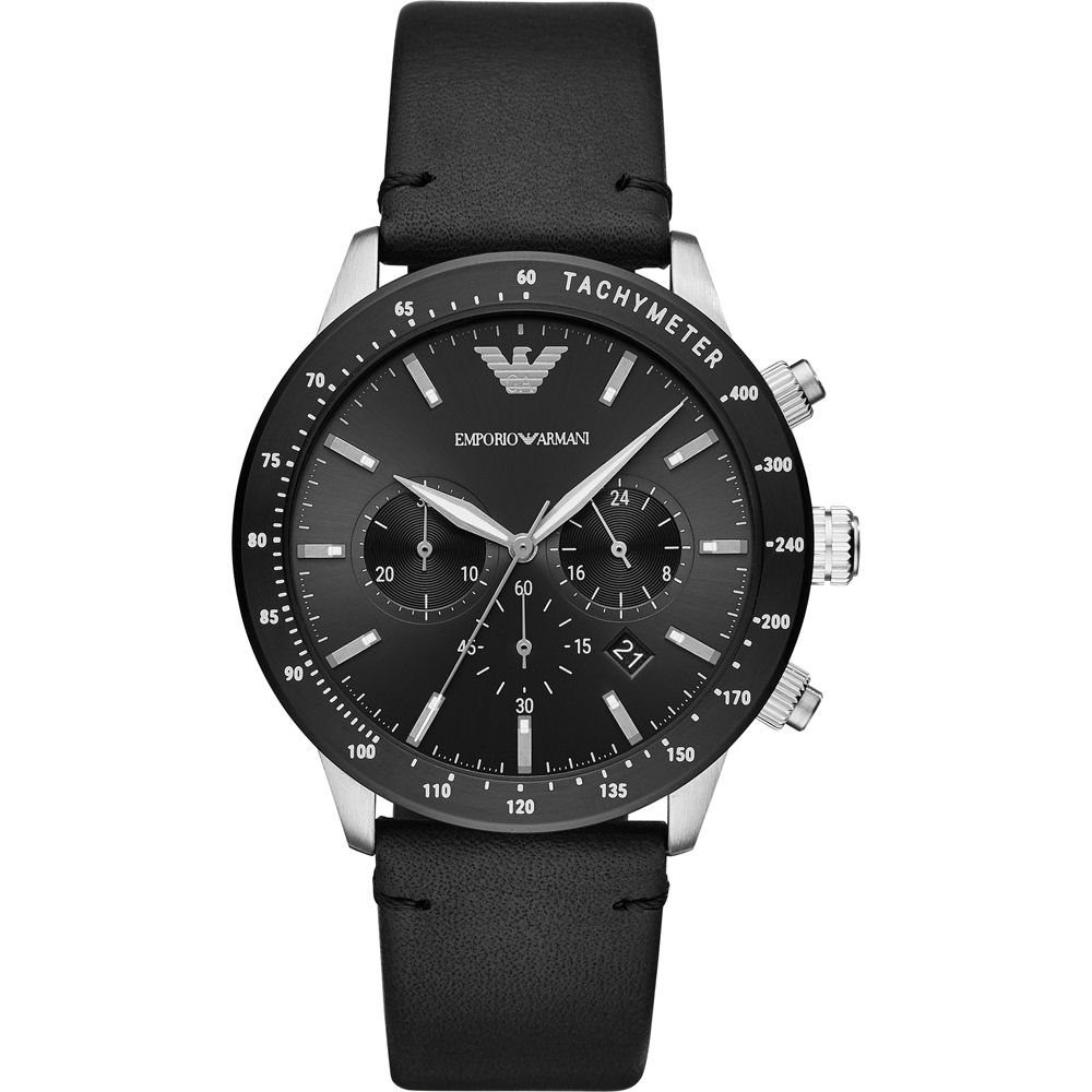 Armani Zwart Mario AR11243 Heren Horloge