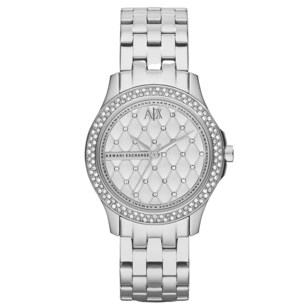 Armani Exchange Zilver Kristallen Wijzerplaat Dames Horloge