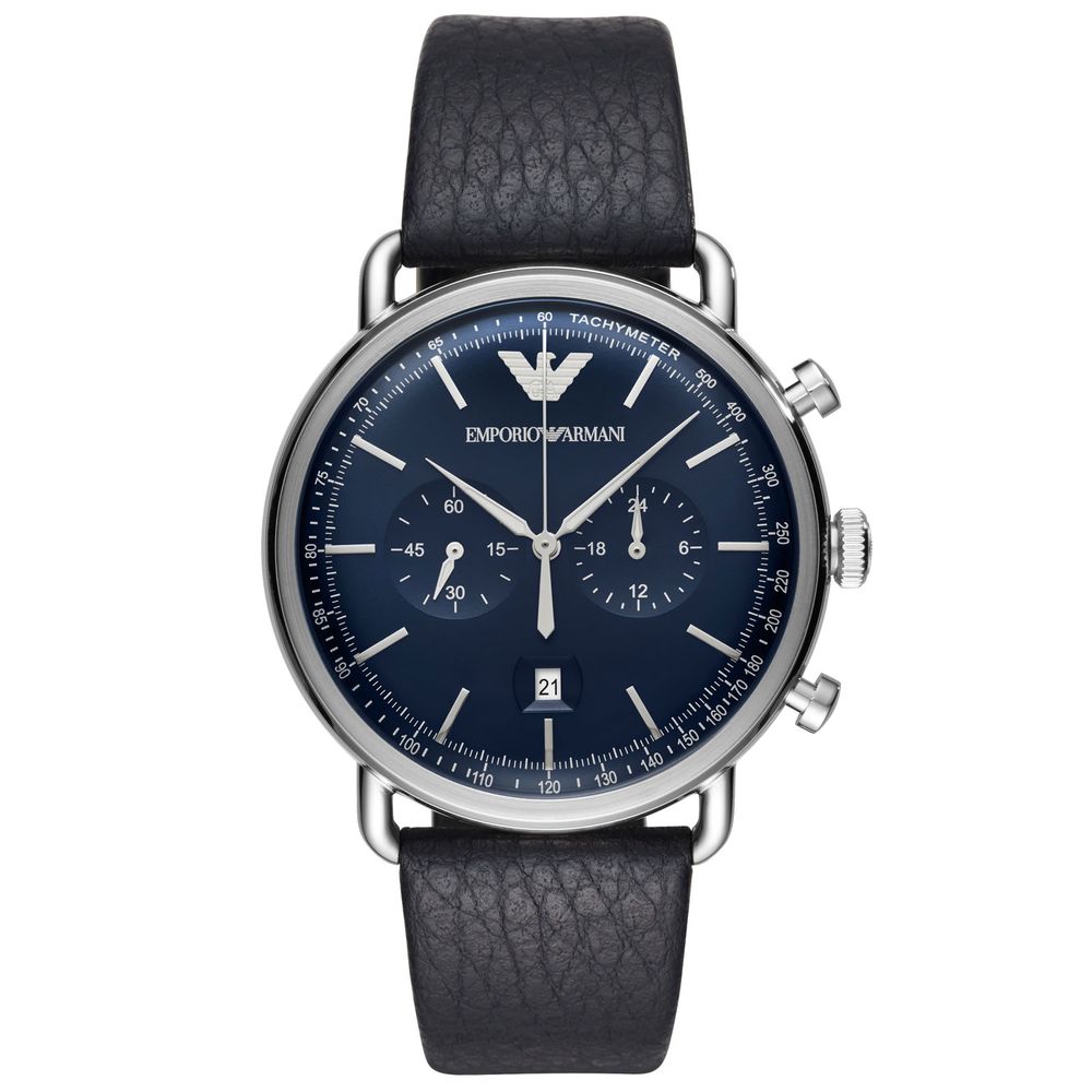 Emporio Armani Zilver Chronograaf 43MM Heren Horloge