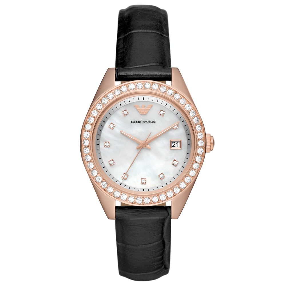 Emporio Armani Rose Goud Parelmoer Wijzerplaat Dames Horloge