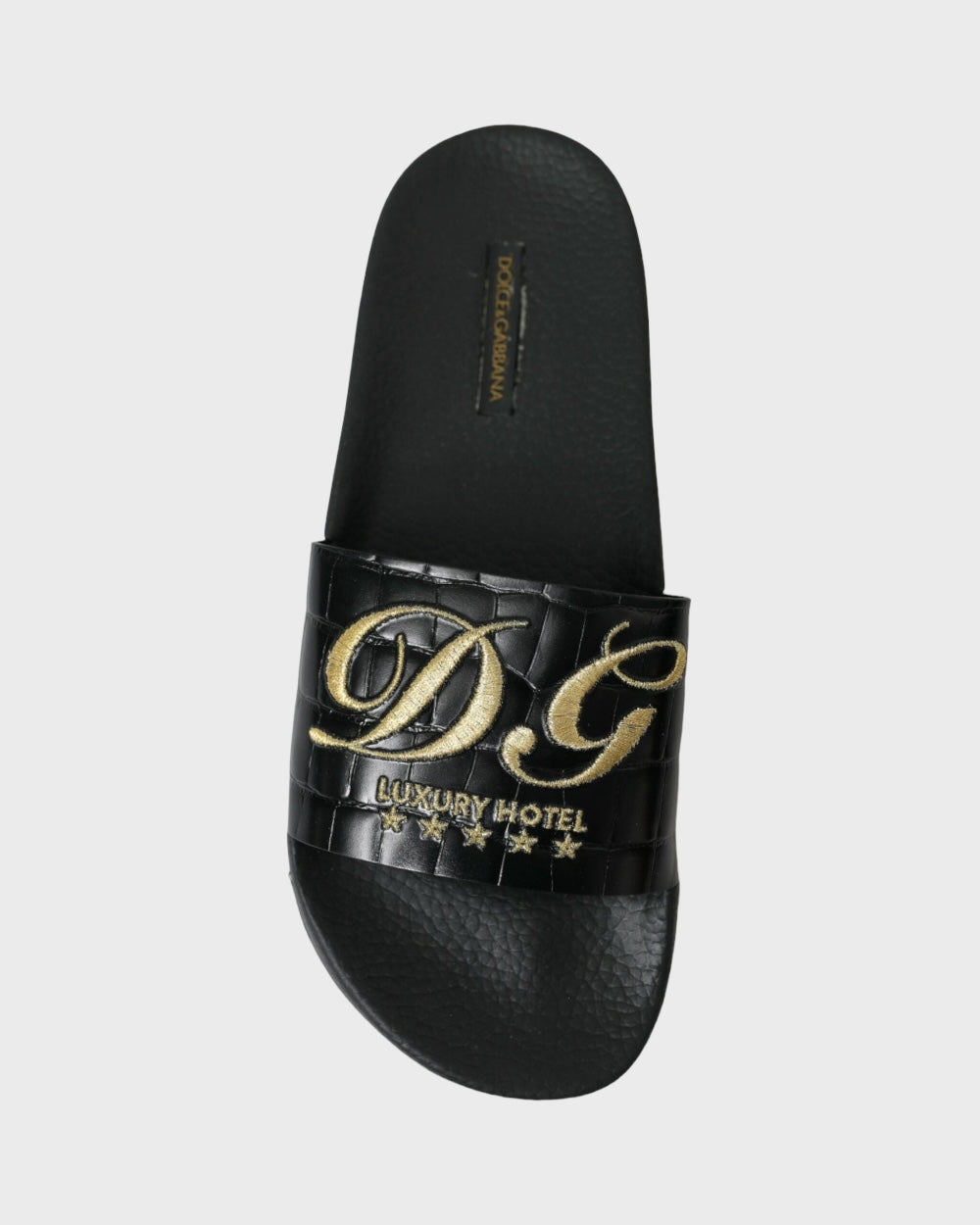 Dolce & Gabbana Zwart “Luxury Hotel” Slippers